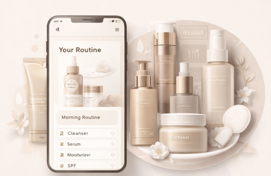 AI skincare routine app interface